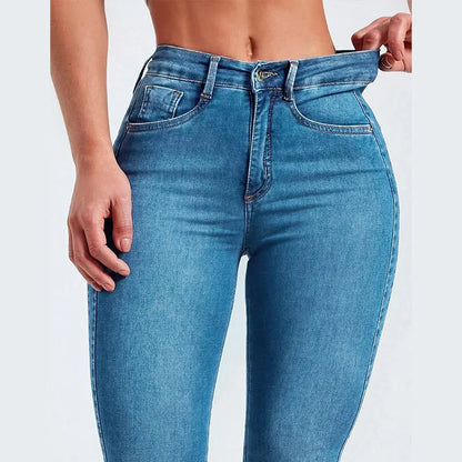 Slim High-waist Jeans Women's Sexy Skinny Pencil Pants Washed Denim Long Trousers 2025 Autumn New Ladies Zipper Streetwear.