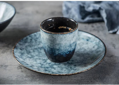 Japanese Ceramic TeaCup Stoneware Mug Soup Cup for Tea Ceremony Minimalist Style Hotel Home Decoration Heat-resistant Thickened.