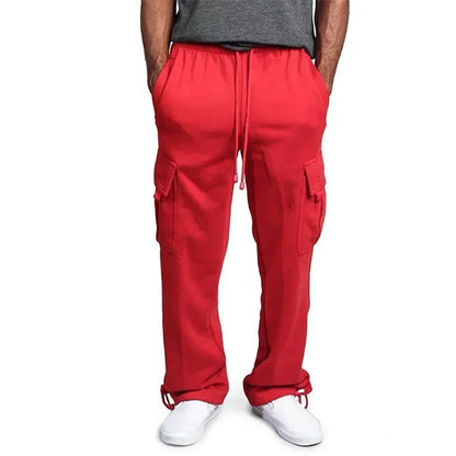 Men's Cargo Sweatpants Autumn Long Pants Loose Sport Fit Jogging Overalls Joggers Sweat Pocket Pants Cargo Trousers Streetwear