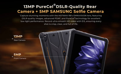 Rugged Tablet HOTWAV R10 Pro 20 (8+12)GB + 256GB, 10.1'' Display, 5MP+13MP Cameras, Android 14.0, 10800mAh Battery, Dual SIM, GPS, 4G
