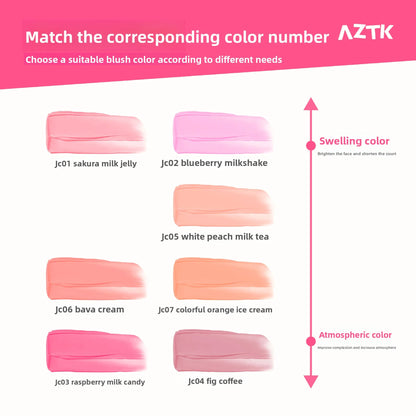 AZTK Liquid Blush Highlighter Contour Stick - Creamy Matte Natural Flush,Face Sculpting & Lifting Effect,Long Lasting Cheek Tint.