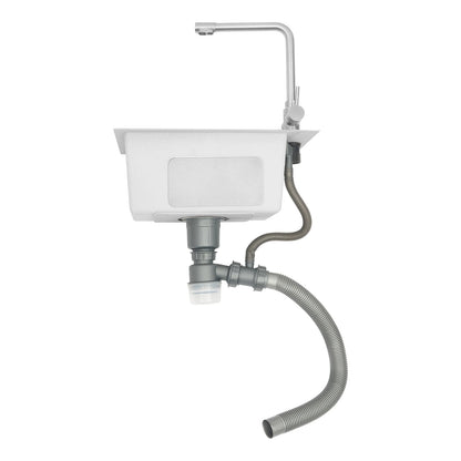 Edelstahlspüle, Küchenspüle, kleine Küchenspüle, Mini-Spüle mit Wasserhahn und Abfluss, 50 x 28 cm