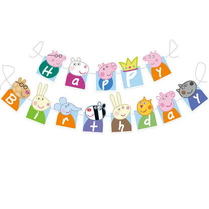 Cartoon Peppaed Schweine Geburtstag Party Dekoration George Seite Pappteller Einweg Geschirr Ballon Für Kind Event Liefert.