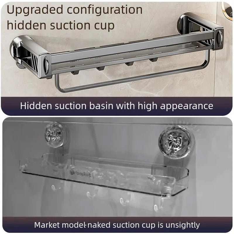 Versteckter Aufbewahrungsregal mit Saugnapf, Aufbewahrungskorb für Badezimmer und Toilette, lochfreie Wandaufbewahrung für Toilettenspüle