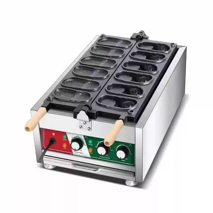 Commercial Slipper Shape Waffle Maker Machine 4 or 6 Holes Non-stick Waffle Iron Kitchen Snack Equipment.