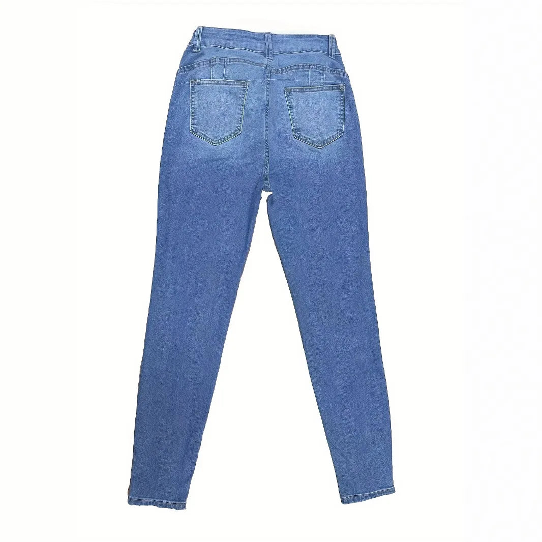 Versatile High-waist Skinny Jeans.Ladies Four Seasons New Fashion Stretch Simple Comfortable Small Leg Jeans Casual Pencil Pants.
