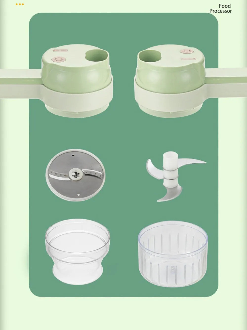 Electric Vegetable Cutter Set Handheld Wireless Garlic Masher Food Chopper Meat Grinder Machine Peel Slice Kitchen Accessories.