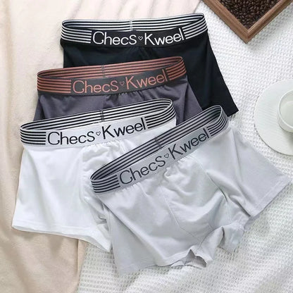 4Pcs Boxer Shorts männer Unterwäsche Sexy Höschen Baumwolle Boxer Gestreiften Unterhose Männlichen Shorts U Konvexen Dessous Plus Größe 2XL-6XL