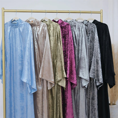 Fashion Satin Abaya Dubai Luxury 2024 Muslim Kaftan Dress Abayas For Women Kebaya Caftan Marocain Robe Femme Musulmane Vestidos.