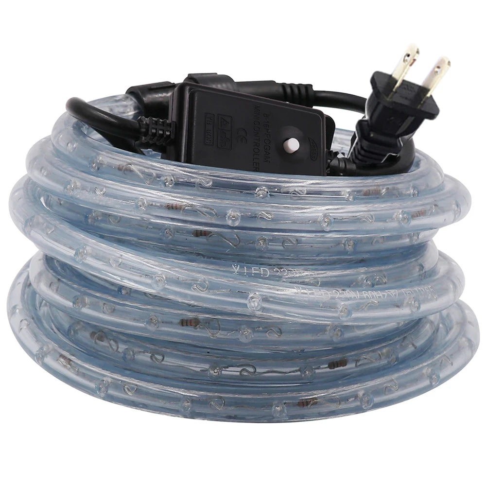 110V 220V Rainbow LED Round 2 Wire Srtip Light 30 36LED Yellow Red Blue Warm Outdoor Waterproof Christmas Party Decor EU US Plug.