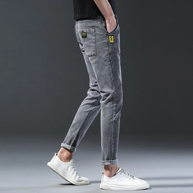 Men New Fashion Comfortable Slim Fit Jeans Male Loose Straight Smart Casual Denim Pants Regular Look Taller Elasticity Trousers.