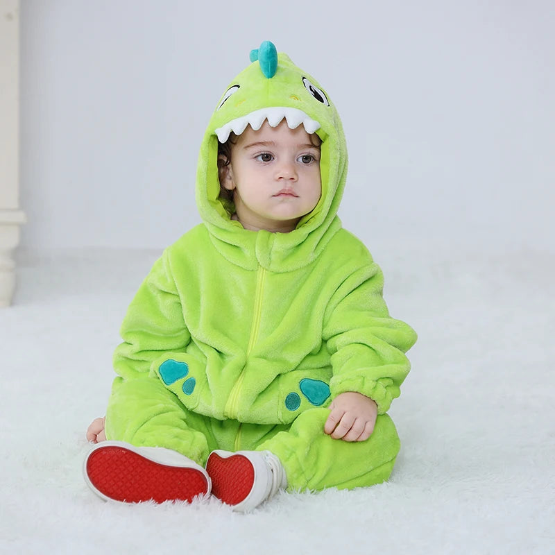 Sully Kigurumis Baby Mädchen Kleidung Stram pler Winter weich warm Säugling Jungen Bodysuit Cosplay Pika Kapuze Reiß verschluss Overalls.