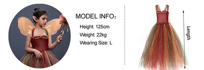 Wald Fee Prinzessin Kostüm für Halloween Geburtstag Party Phantasie Kleid Herbst Kinder Woodland Nymph Pixie Kleid Tutu Kleid Flügel.