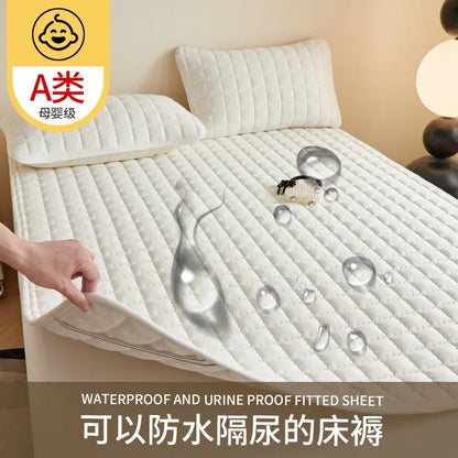 New class A skin-friendly padded cotton curve grid waterproof mattress mattress mattress protective mat.