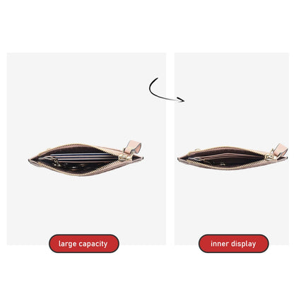 FOXER Split Leather Women's Card Holder Wallet Fashion Anti-theft Thin Wallet Mini Clutch Bag Ladies Short Coin Wallet Purse.