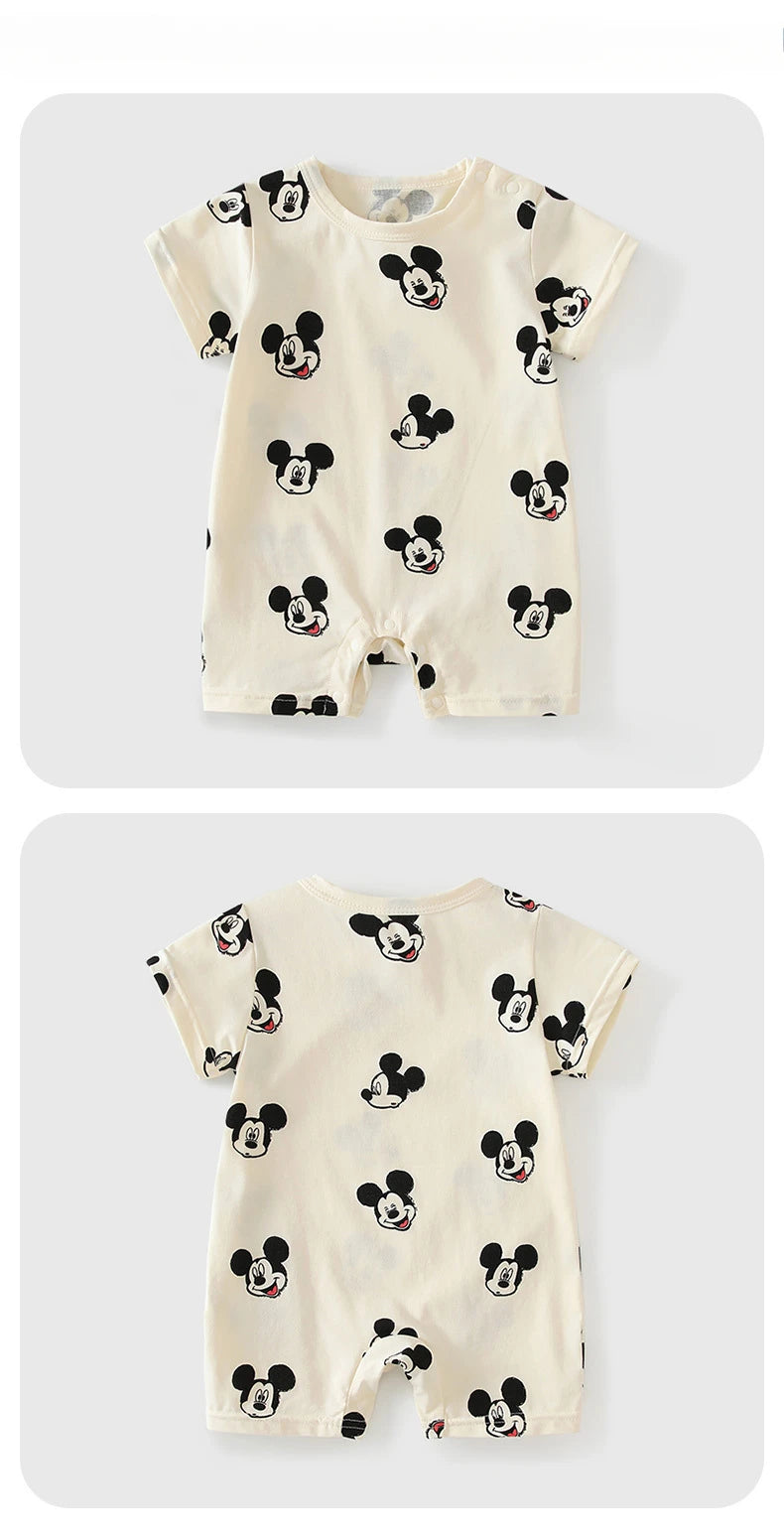 Sommer Neugeborenen Baby Jungen Mädchen Pullover Body Mickey Kleinkind Cartoon Maus Kurzarm Strampler Beiläufige Lose Baby Kleidung.