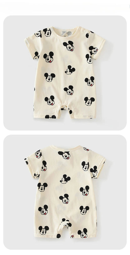 Sommer Neugeborenen Baby Jungen Mädchen Pullover Body Mickey Kleinkind Cartoon Maus Kurzarm Strampler Beiläufige Lose Baby Kleidung.
