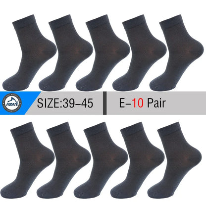 10 Pair Men's Summer Mesh Bamboo Fiber Socks Fashionable Breathable Business Socks Suitable For Sweaty Feet Casual Socks