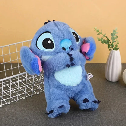 Kawaii Stitch Plush Doll Baby Sleeping Companion Sound Soothing Musical  Kawaii With Air Bag and Light Doll Breathing Toys Gifts.