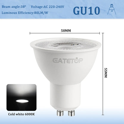 4–20 Stück GU10 LED-Strahlerlampe, dimmbar, warm, kalt, weißes Licht, 120 °   38 °   3000K 4000K 6000K für das Home-Schlafzimmer derec Einbauleuchte