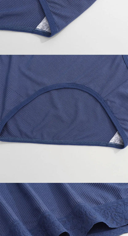 5Pcs Sexy Ice Silk Briefs Large Size Underwear 0XL-4XL Panty Women's Seamless Underwears 8 Solid Color Breathable Underpants.