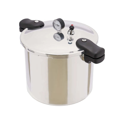 23 Quart 22L 90kpa Pressure Canner and Cooker with Pressure Gauge 10PSI Explosion Proof Safety Valve Extra-Large Size.