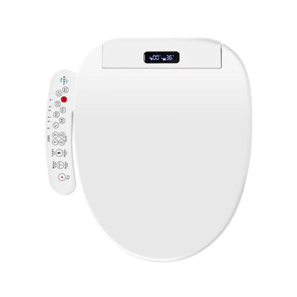 Intelligenter, länglicher Toilettensitzbezug – beheizt, wassersparend, automatische Reinigungsdüse, langsam schließend, trocken, LED-Licht für modernes Badezimmer