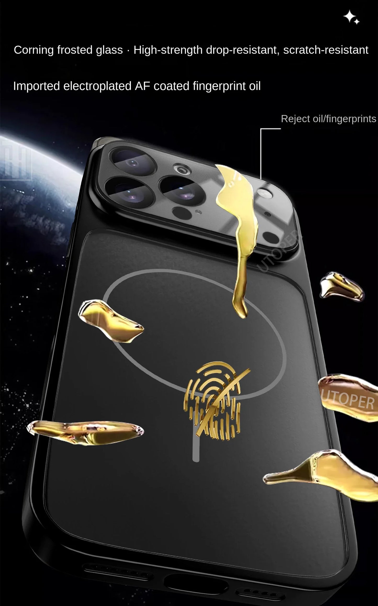 Official Orange Magsafe Magnetic Glass Phone Case for iPhone 17 Air 16 15 14 13 Pro Max Hard Shockproof Protect Matte Cover