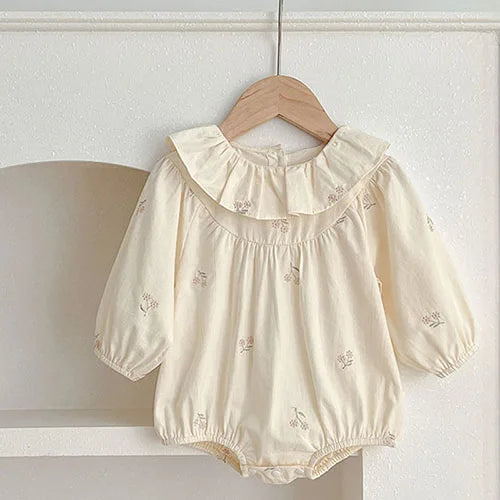 2023 neue Frühjahr 0-24 M Baby Mädchen Kleidung Infant Baby Mädchen Overall Lange Ärmeln Baumwolle Stickerei Neugeborenen baby Mädchen Bodys