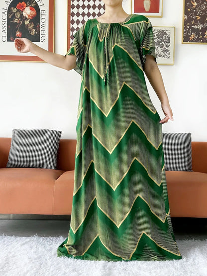 2024 New Muslim Dubai Abaay Women Cotton Dress With Big Scarf For Women Maxi Summer Short Sleeve Loose African Abaya Clothing.