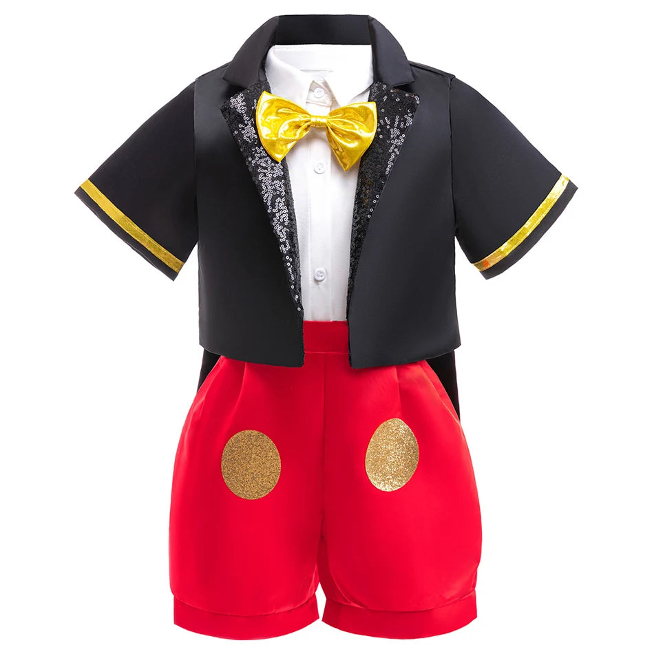 Disney Mickey Minnie Maus Polka Dot Cosplay Baby Mädchen Jungen Kostüm Kinder Maskerade Kleidung Kinder Halloween Karneval Kleid