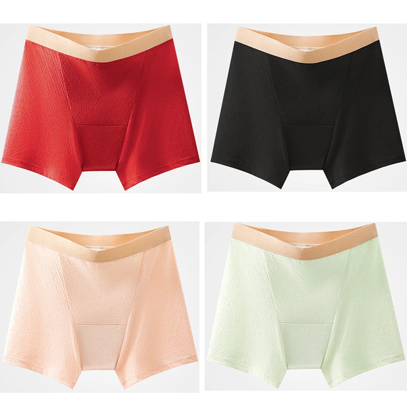 4pcs Women's Safety Pants Physiological Underwear High Waist Shorts Panties For Women Plus Size No Trace Leggings Safety Panty