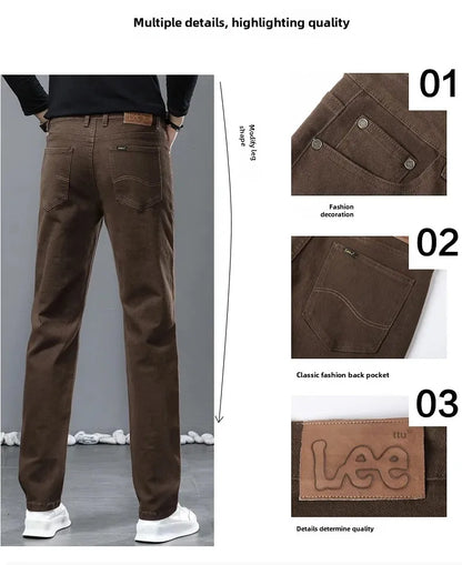 2024 herbst/Winter Neue männer Jeans Business Lose-Fit Gerade Bein Hohe Taille Baumwolle Casual Trendy hosen.