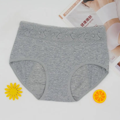 3 Pcs Women's Cotton Briefs Menstruation Underwear Leak Proof Sanitary  With Menstrual Bamboo Fancy Low Waist Slimming Panties.