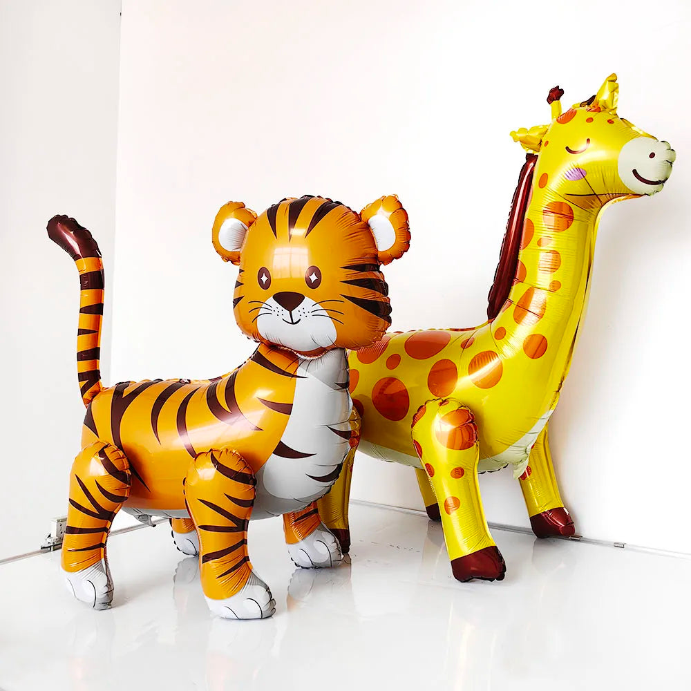 4D Stehender Löwe Giraffe Ballon Dschungel Tier Luftballons Baby Dusche Globos Kind Dschungel Safari Geburtstag Party Dekore Liefert.