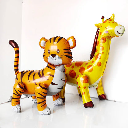 4D Stehender Löwe Giraffe Ballon Dschungel Tier Luftballons Baby Dusche Globos Kind Dschungel Safari Geburtstag Party Dekore Liefert.