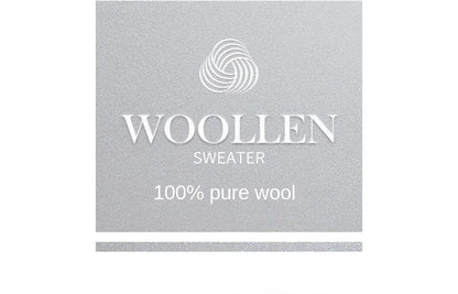 100% Pure Merino Wool Men's Semi High Neck Pullover Solid Color Plus Size Casual Sweater Autumn And Winter Sports Cashmere Top.