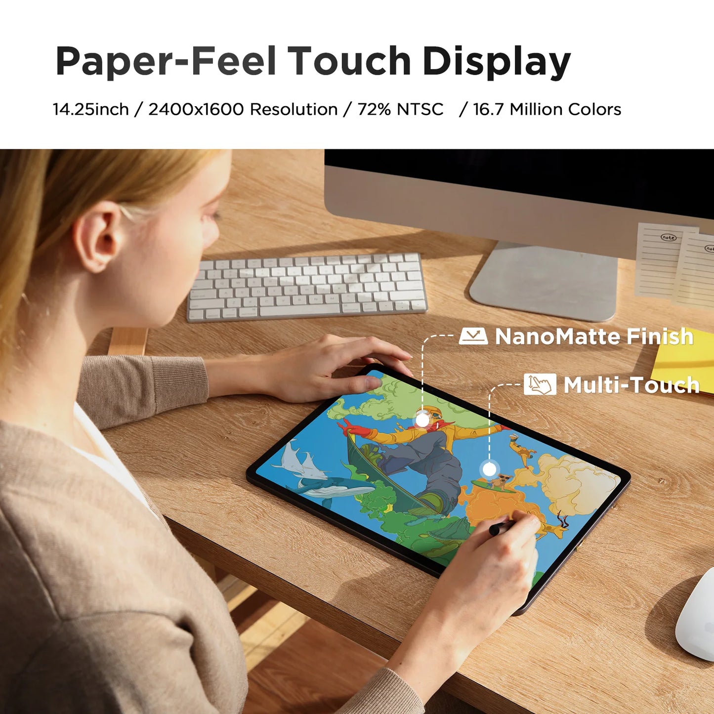 UGEE UT3 Fun Drawing Pad 14.25 inch 2400*1600 Resolution Android 14 System 60HZ Large Graphics Tablet Monitor 8GB+256GB.