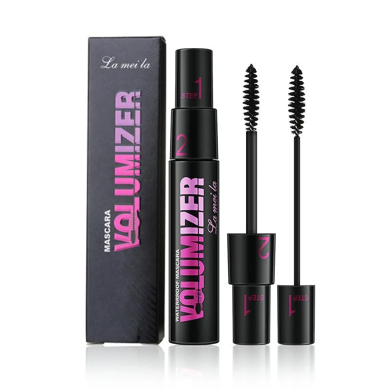 1pc Black Waterproof Curled Lashes 2-in-1 Long-lasting Natural Quick Drying Mascara Lengthens Eyelashes Female Makeup Косметика.