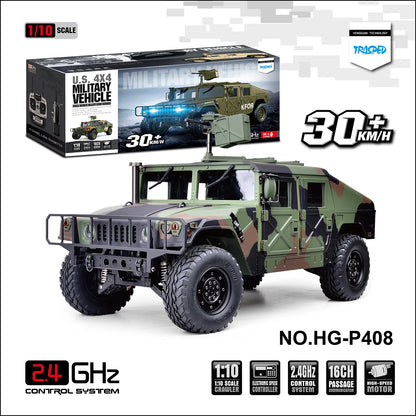 HG P408 1/10 Scale RC U.S. Military Truck 4*4 Crawler Off-road Car Vehicle Model 2Speed ESC Motor Radio Control Toys TH15070.