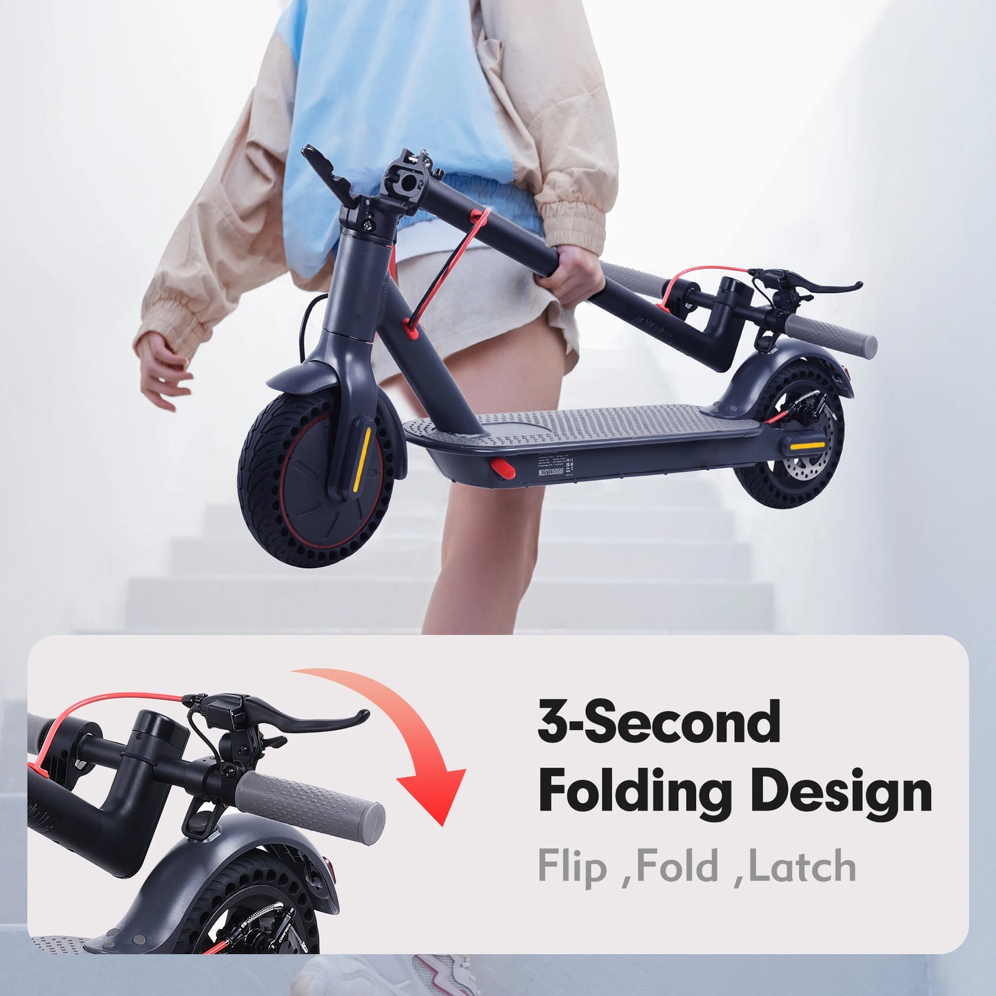 Mankeel 30KM Electric Scooter Adults 350W Foldable Electric Kick Scooter 8.5 Inch APP 10.4AH Folding E-scooter Dual Brake System.