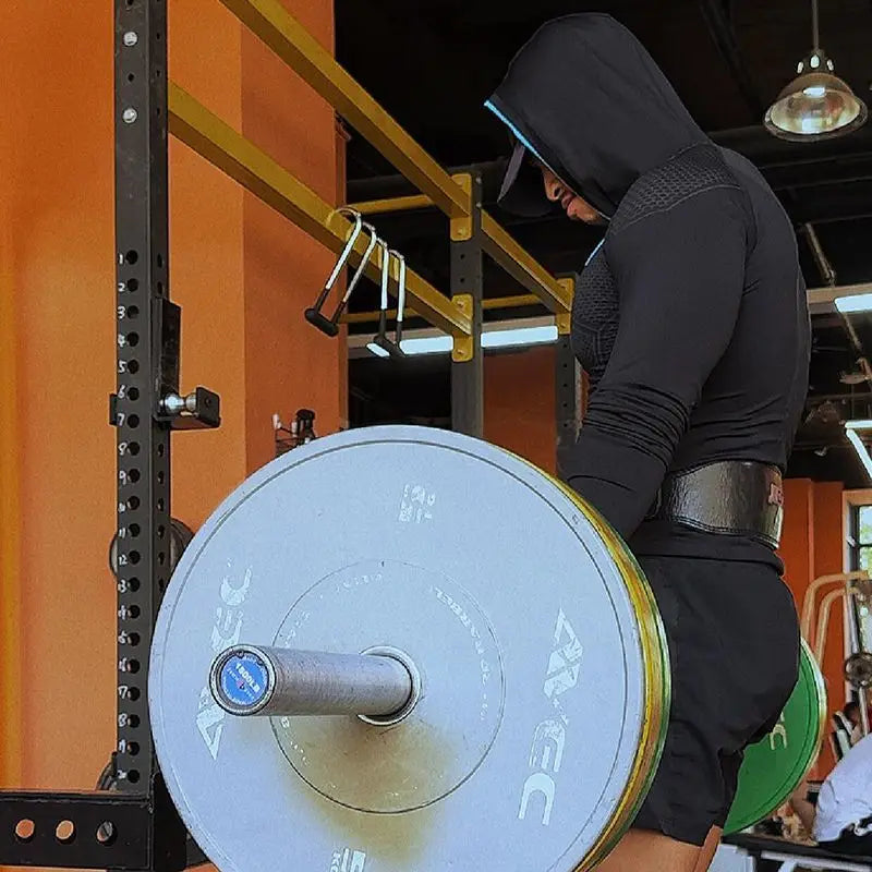 Men's Quick Dry Breathable Slim Fit Elastic Hooded Zipper Long Sleeve Fitness T-Shirt for Gym Sports Casual.