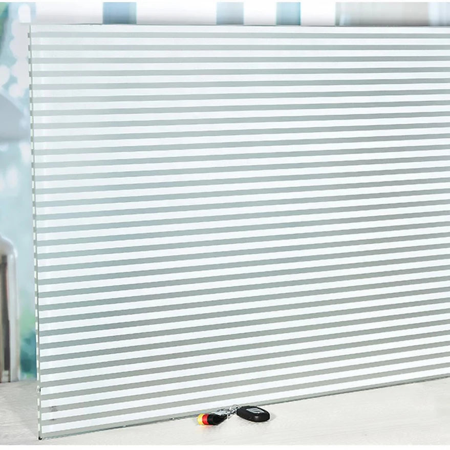 Mattierte Fensterfolie, Sichtschutz, Streifenmuster, selbstklebende Folie, Anti-UV-Buntglas-Vinylfolie für die Dekoration zu Hause und im Büro