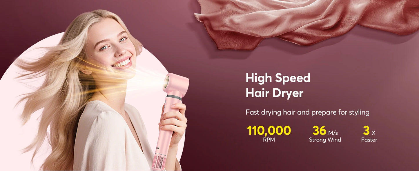 5 in 1 Hair Styler with Travel Bag Air Wrap 1200W Hair Dryer Straightening & Blow Dryer Brush for Multiple Styling Home Hotel