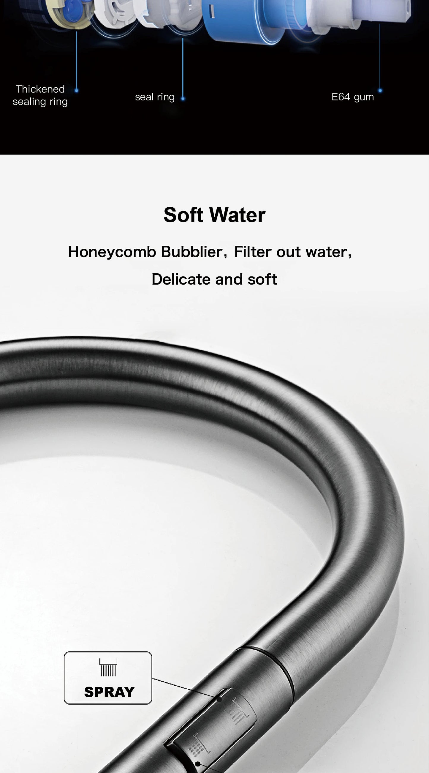 Modern style gun gray pull-out kitchen faucet with 1 handle for hot&cold water intelligent sensing and 2 functions for sink Tap