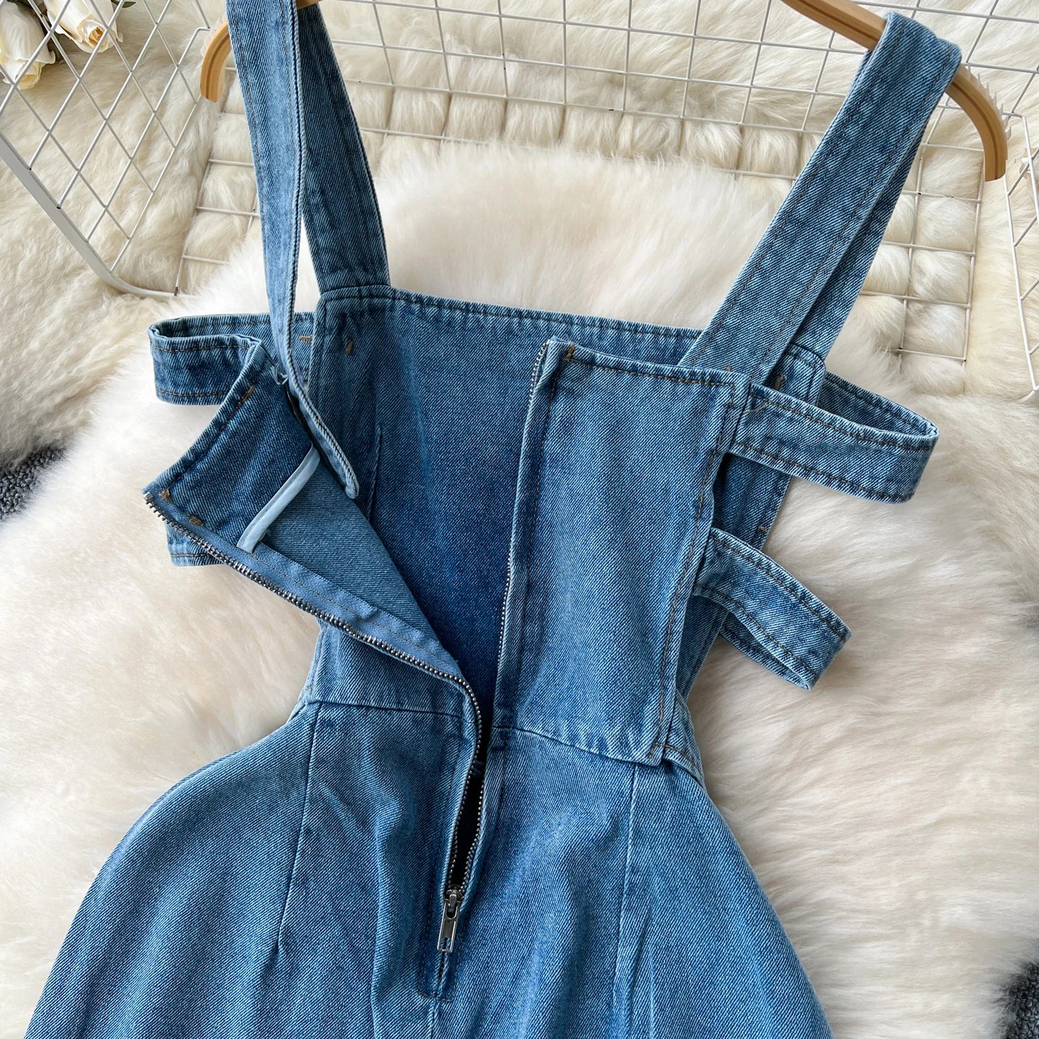 Jumpsuits Women Denim Suspender Jeans One Piece Wide Leg Pants Washed Mom Distressed Pockets Trousers Summer 2025 Streetwear.