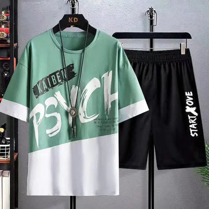 Summer Sets for Men Casual Comfortable and Breathable Short Sleeve Tshirt Shorts Outfit Stylish tracksuit men clothes for men.