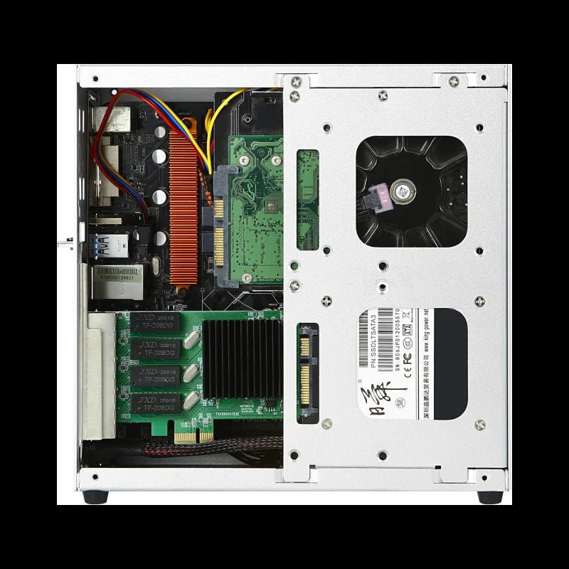 Mini ITX Chassis Soft Router HTPC Office Single Slot PCIE Aluminium Mini-ITX HTPC Soft Router Computer Case Support 6 COM Port.