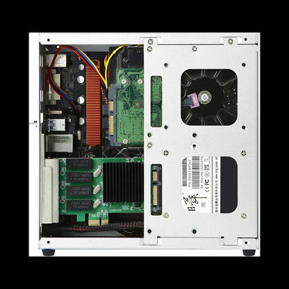 Mini ITX Chassis Soft Router HTPC Office Single Slot PCIE Aluminium Mini-ITX HTPC Soft Router Computer Case Support 6 COM Port.