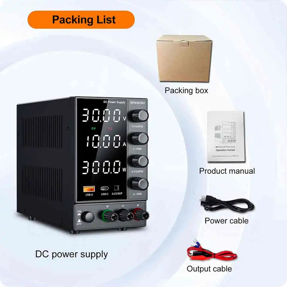 Adjustable DC Power Supply 30V 5A 10A 60V 120V 3A LaboratoryBench Power Source Switching Stabilized LCD Power Supply regulator.